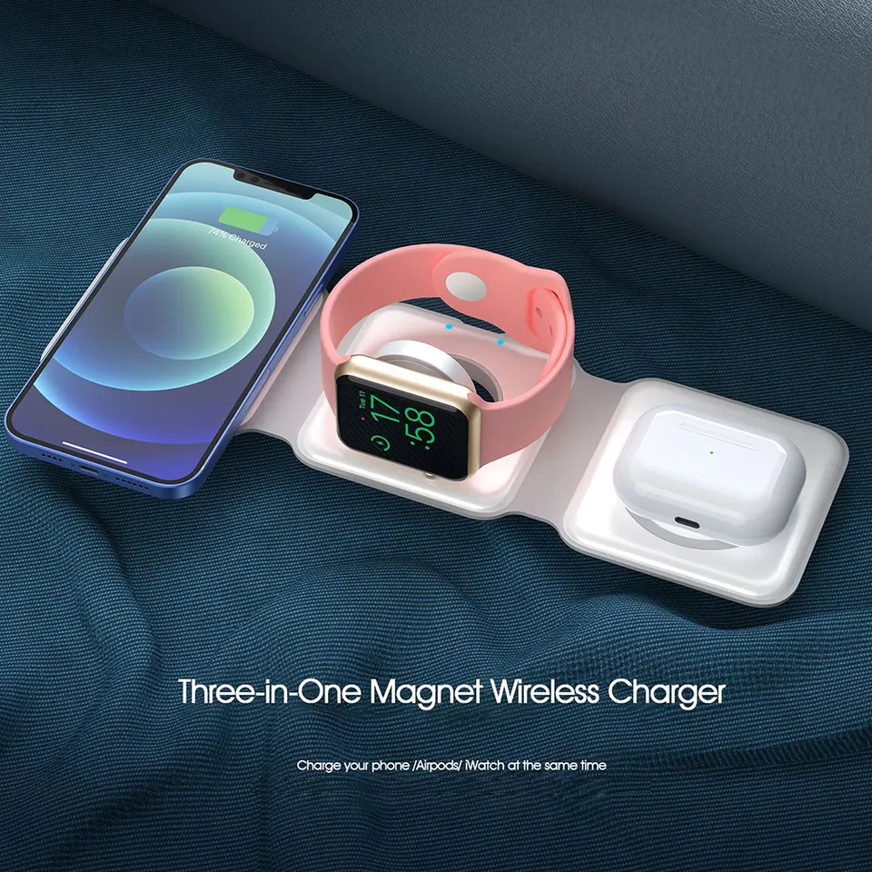 3 in 1 Magnetic Foldable Wireless Charger